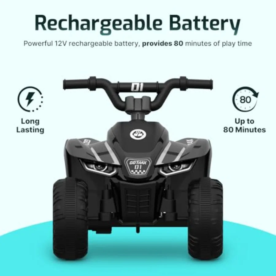 RT1 Ride-on Toy for Toddlers 1.54: 12V lead-acid battery 80-min runtime forward/reverse 2 gears 1.5MPH max speed 8 big tires sa