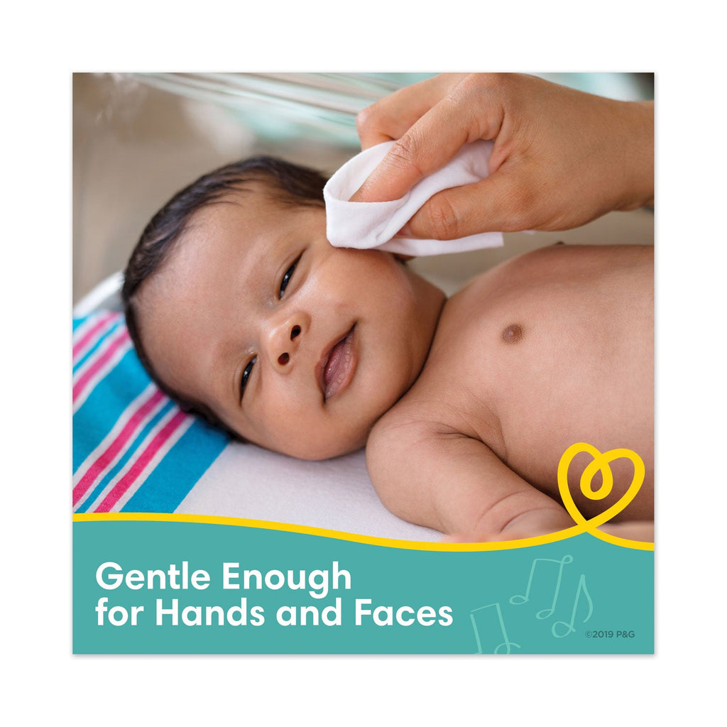 Pampers Sensitive Baby Wipes, Cotton, 6.8 x 7, Unscented, White, 72/Pack, 8 Packs/Carton
