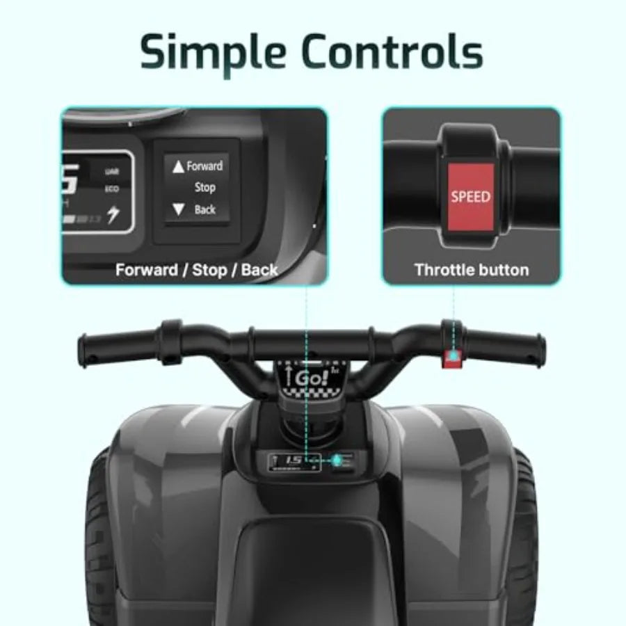 RT1 Ride-on Toy for Toddlers 1.54: 12V lead-acid battery 80-min runtime forward/reverse 2 gears 1.5MPH max speed 8 big tires sa